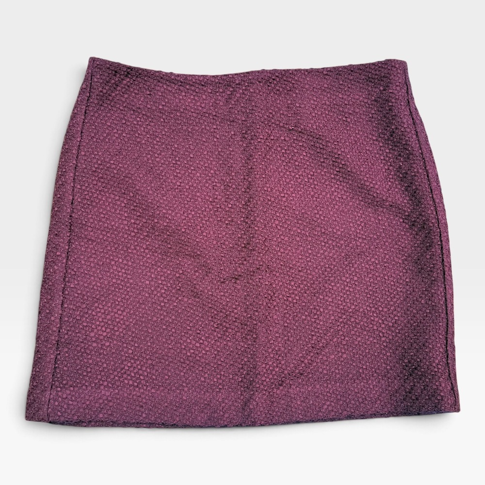 Loft Outlet Womens Size 6 Plum Purple Wool Blend Textured Tweed Mini Skirt
